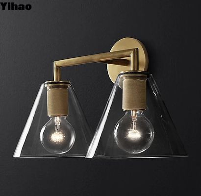 주문 40w*2 장식 벽 램프 붓 된 청동 벽 램프 포함 온라인 제품