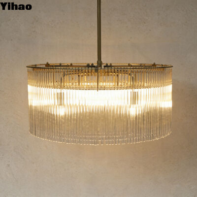 주문 고층 식실용 4층 안티크 Brass Chandelier with Crystal Glass LED Pendant Light 온라인 제품