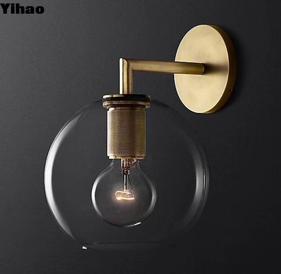 불린 유리 그림자 현대 스콘스 거실 내부 벽 조명 40W