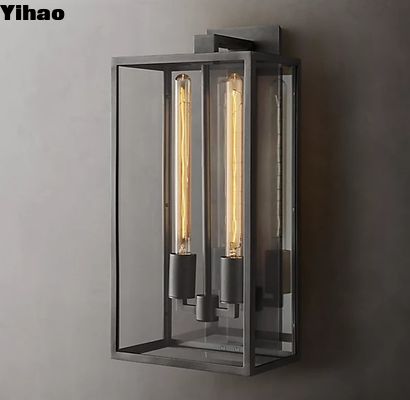 검은색 및 청동 벽 스콘스 청동 유리 벽등 110V-120V