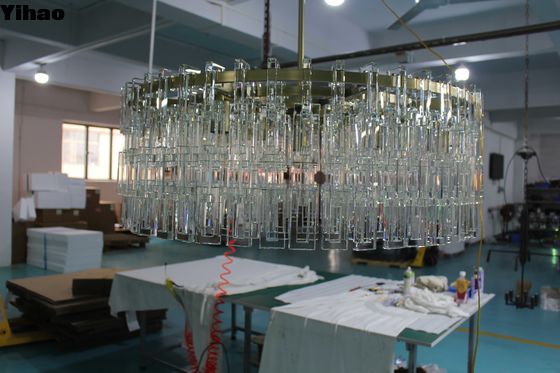 LED 현대 마리난 정사각형 사리 152cm 크리스탈 사리 원형 청동 픽니쉬