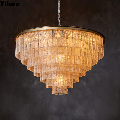 Bark 7 Ring Round Ceiling Chandelier Pendant Light in Brass and Amber Glass (바르크 7 링 둥글한 천장 선데일러 앙상더 라이트 인 브라스 앤 앰버 글래스)