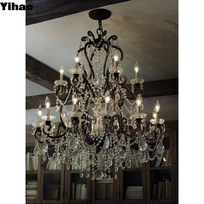 맞춤형 디자인 고급 크리스탈 그림자 Pendant Light Chandelier 50000 시간 수명 빌라 조명