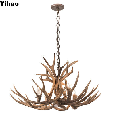 4100K 중립 하얀 LED와 고품질 호텔 장식을 위해 높이 조절 가능한 목재 사슴 매달림 램프
